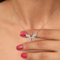 Sterling Silver Archangel Michael Necklace with White Stones