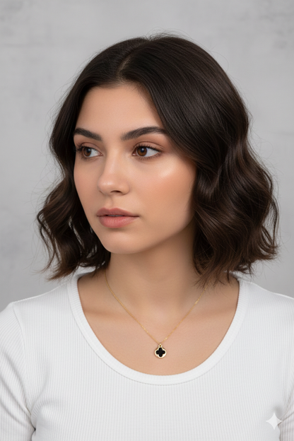 Stainless Steel Black Clover Gold Necklace