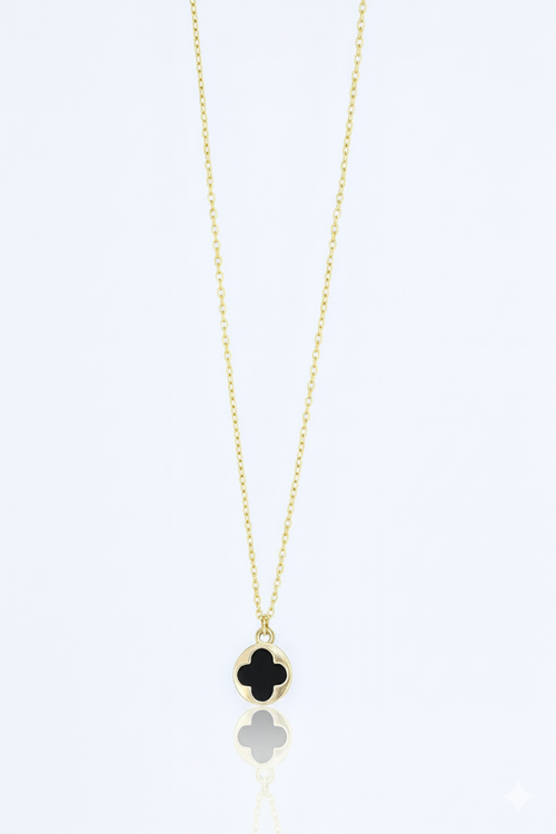 Stainless Steel Black Clover Gold Necklace