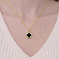 Stainless Steel Black Clover Gold Necklace