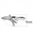 Bague en acier inoxydable poli miroir avec zircone cubique de qualité AAA