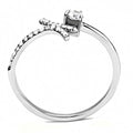 Bague en acier inoxydable poli miroir avec zircone cubique de qualité AAA