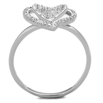 Bague cœur en argent ornée d'un zircon cubique de qualité AAA