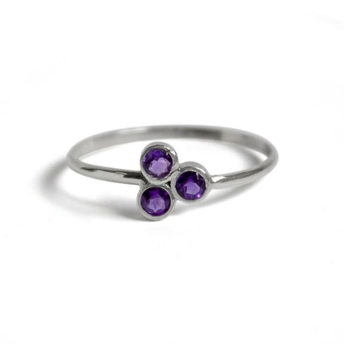 Amethyst Cluster Silver Ring