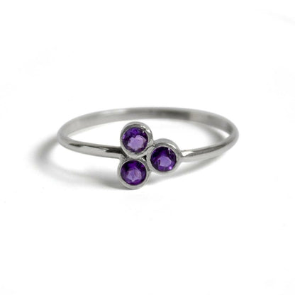 Amethyst Cluster Silver Ring