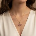 Collier cygne rose en acier inoxydable
