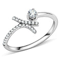 Bague en acier inoxydable poli miroir avec zircone cubique de qualité AAA