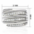 Bague en laiton rhodié avec zirconiums cubiques de qualité AAA