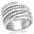 Bague en laiton rhodié avec zirconiums cubiques de qualité AAA