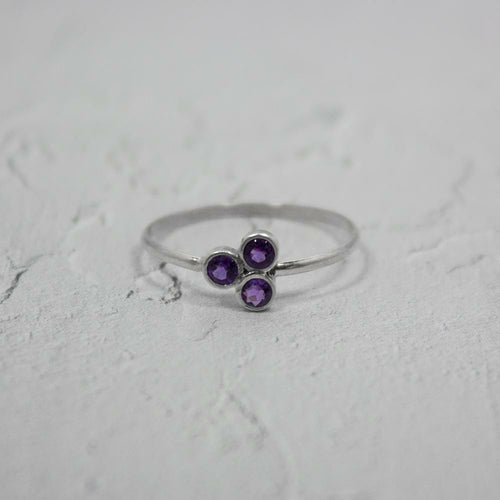 Amethyst Cluster Silver Ring