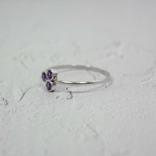 Amethyst Cluster Silver Ring