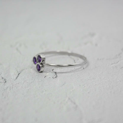 Amethyst Cluster Silver Ring