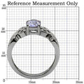 Bague en acier inoxydable poli miroir avec zircone cubique de qualité AAA