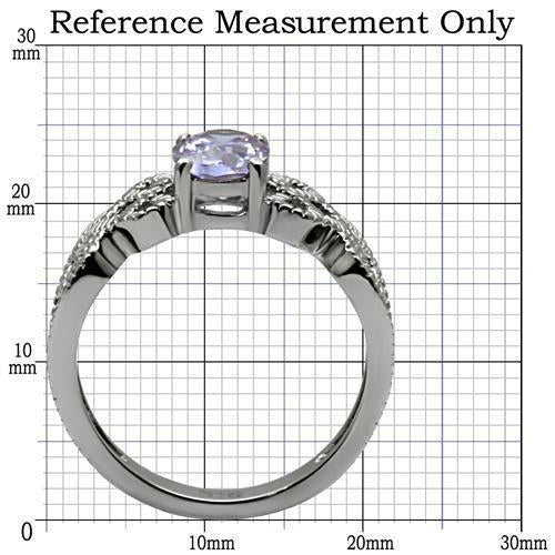 Bague en acier inoxydable poli miroir avec zircone cubique de qualité AAA