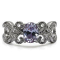 Bague en acier inoxydable poli miroir avec zircone cubique de qualité AAA