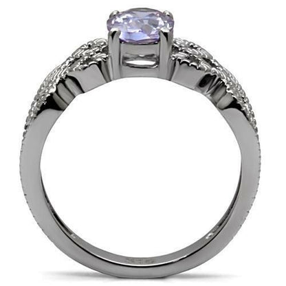 Bague en acier inoxydable poli miroir avec zircone cubique de qualité AAA